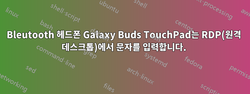 Bleutooth 헤드폰 Galaxy Buds TouchPad는 RDP(원격 데스크톱)에서 문자를 입력합니다.