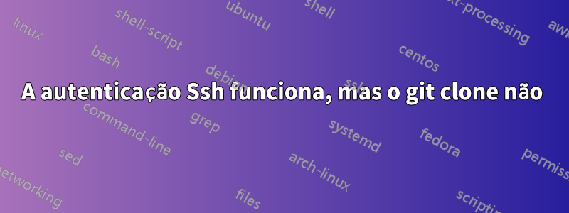 A autenticação Ssh funciona, mas o git clone não