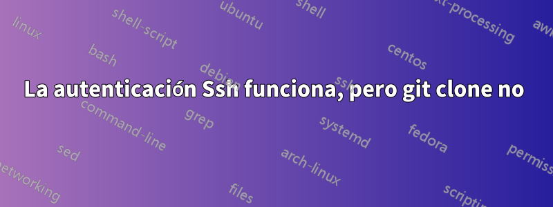 La autenticación Ssh funciona, pero git clone no