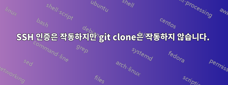 SSH 인증은 작동하지만 git clone은 작동하지 않습니다.