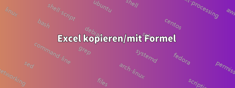 Excel kopieren/mit Formel