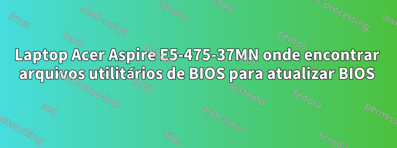 Laptop Acer Aspire E5-475-37MN onde encontrar arquivos utilitários de BIOS para atualizar BIOS