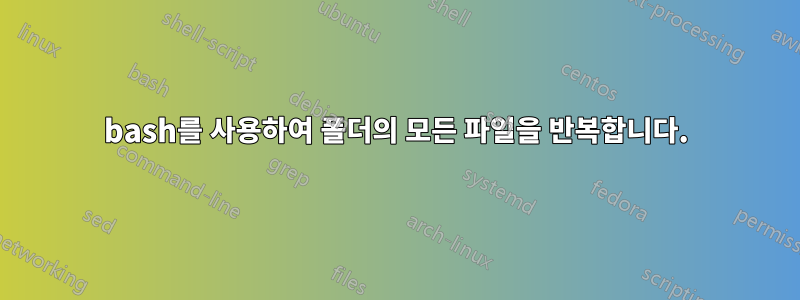 bash를 사용하여 폴더의 모든 파일을 반복합니다.