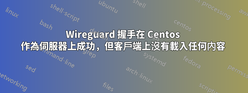 Wireguard 握手在 Centos 作為伺服器上成功，但客戶端上沒有載入任何內容