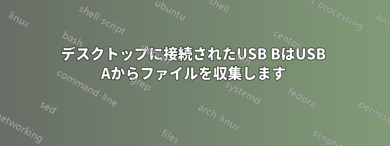 デスクトップに接続されたUSB BはUSB Aからファイルを収集します