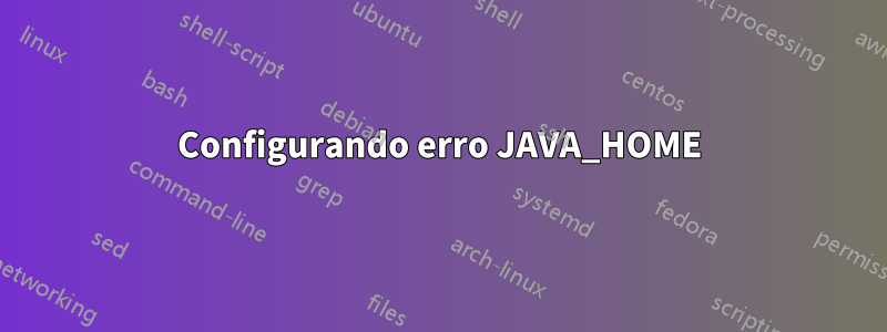 Configurando erro JAVA_HOME