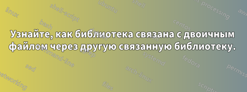 Узнайте, как библиотека связана с двоичным файлом через другую связанную библиотеку.
