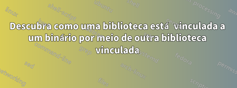 Descubra como uma biblioteca está vinculada a um binário por meio de outra biblioteca vinculada