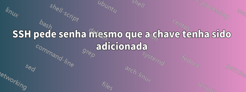 SSH pede senha mesmo que a chave tenha sido adicionada