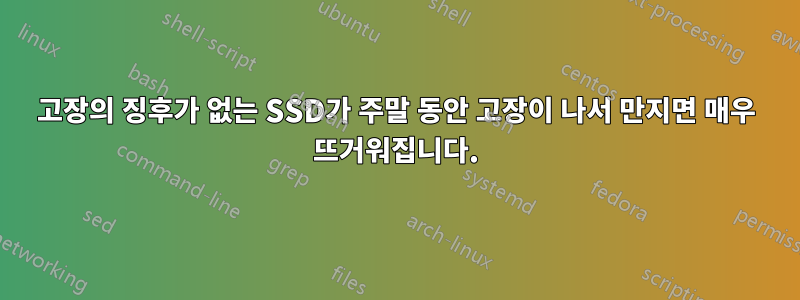 고장의 징후가 없는 SSD가 주말 동안 고장이 나서 만지면 매우 뜨거워집니다.
