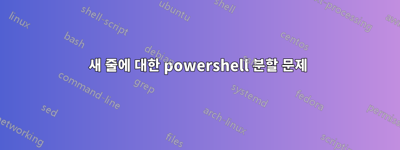새 줄에 대한 powershell 분할 문제