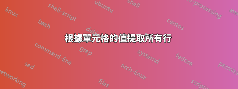 根據單元格的值提取所有行