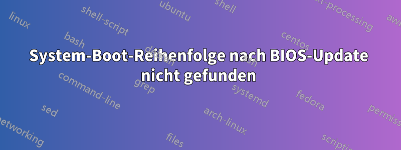 System-Boot-Reihenfolge nach BIOS-Update nicht gefunden