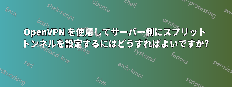 OpenVPN を使用してサーバー側にスプリット トンネルを設定するにはどうすればよいですか?