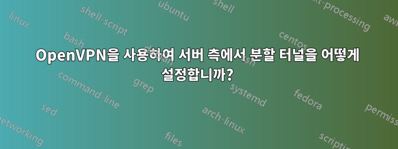 OpenVPN을 사용하여 서버 측에서 분할 터널을 어떻게 설정합니까?