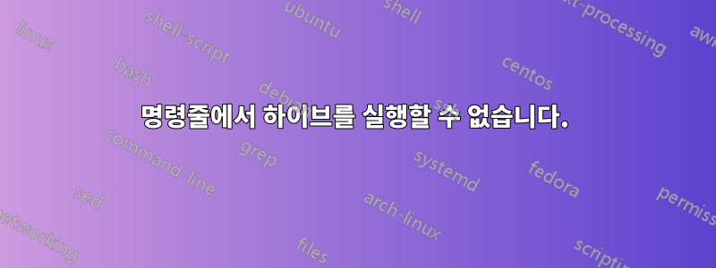 명령줄에서 하이브를 실행할 수 없습니다.