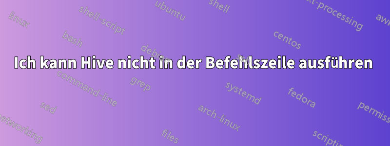 Ich kann Hive nicht in der Befehlszeile ausführen
