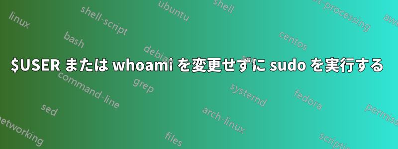 $USER または whoami を変更せずに sudo を実行する