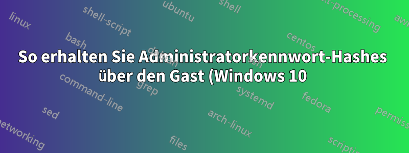 So erhalten Sie Administratorkennwort-Hashes über den Gast (Windows 10)
