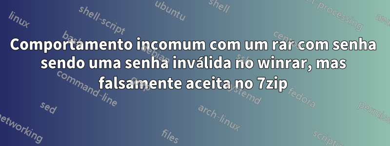 Comportamento incomum com um rar com senha sendo uma senha inválida no winrar, mas falsamente aceita no 7zip