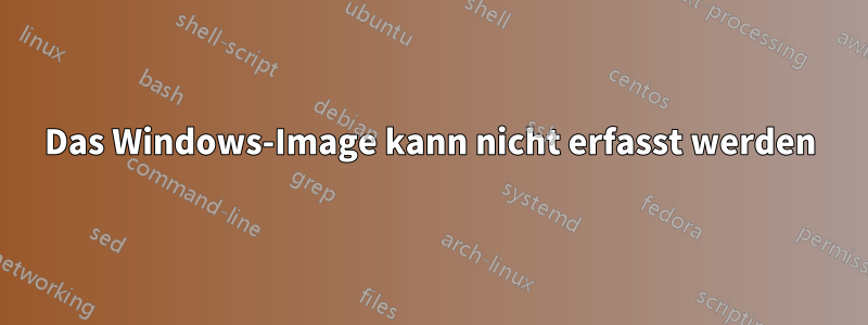 Das Windows-Image kann nicht erfasst werden