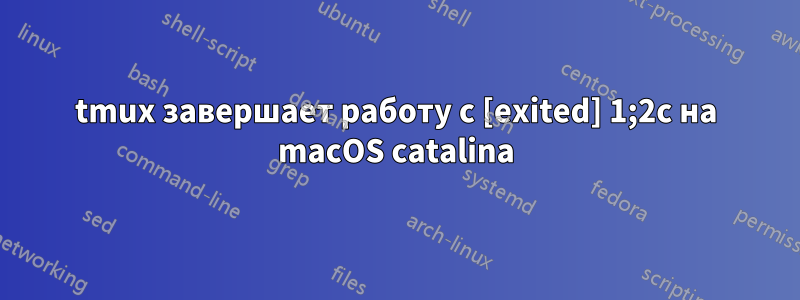 tmux завершает работу с [exited] 1;2c на macOS catalina