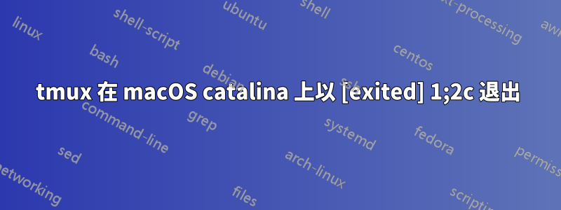 tmux 在 macOS catalina 上以 [exited] 1;2c 退出