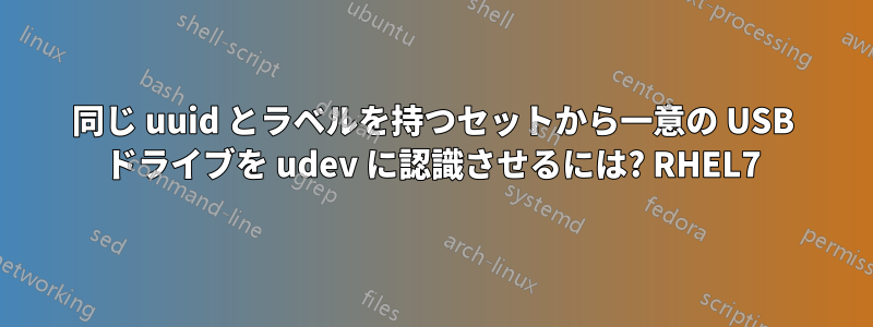 同じ uuid とラベルを持つセットから一意の USB ドライブを udev に認識させるには? RHEL7