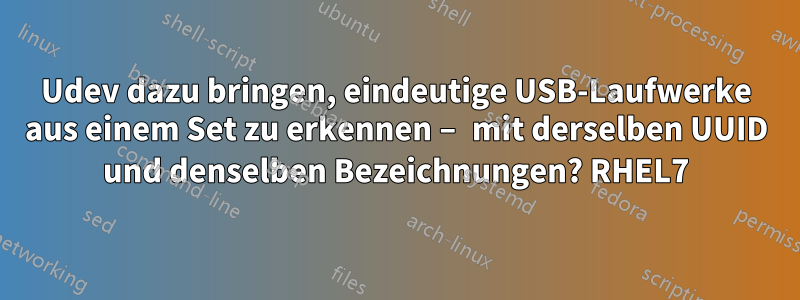 Udev dazu bringen, eindeutige USB-Laufwerke aus einem Set zu erkennen – mit derselben UUID und denselben Bezeichnungen? RHEL7