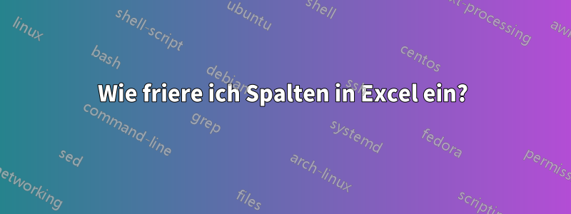 Wie friere ich Spalten in Excel ein?