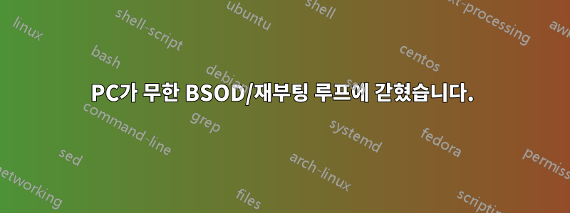 PC가 무한 BSOD/재부팅 루프에 갇혔습니다.