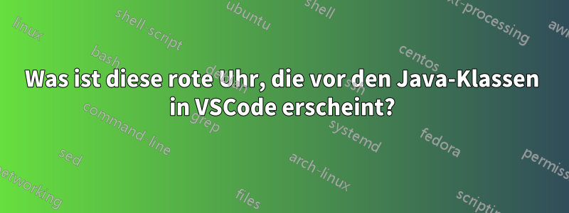 Was ist diese rote Uhr, die vor den Java-Klassen in VSCode erscheint?