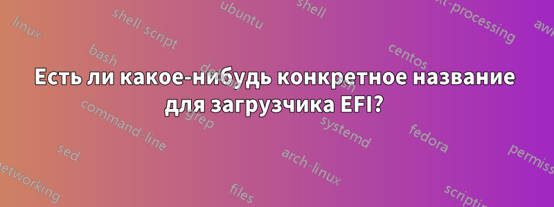 Есть ли какое-нибудь конкретное название для загрузчика EFI?