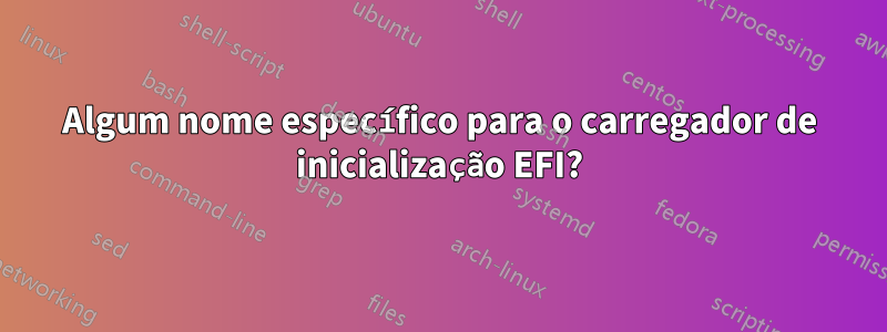 Algum nome específico para o carregador de inicialização EFI?