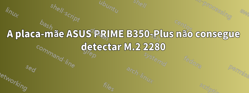 A placa-mãe ASUS PRIME B350-Plus não consegue detectar M.2 2280