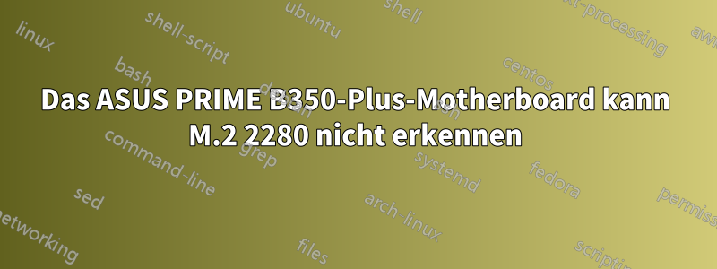 Das ASUS PRIME B350-Plus-Motherboard kann M.2 2280 nicht erkennen