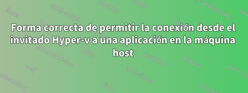 Forma correcta de permitir la conexión desde el invitado Hyper-v a una aplicación en la máquina host