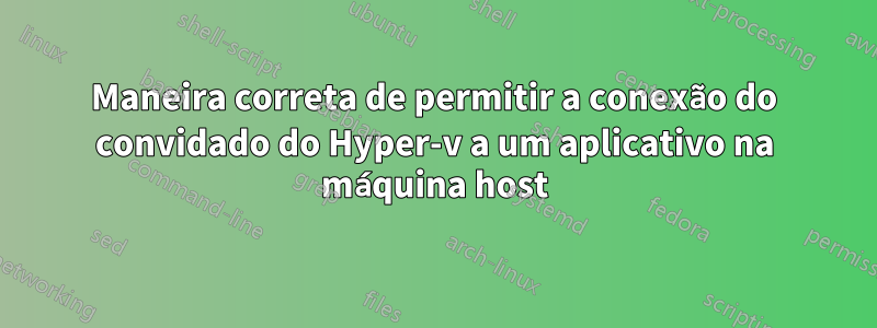 Maneira correta de permitir a conexão do convidado do Hyper-v a um aplicativo na máquina host