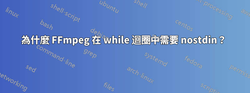 為什麼 FFmpeg 在 while 迴圈中需要 nostdin？