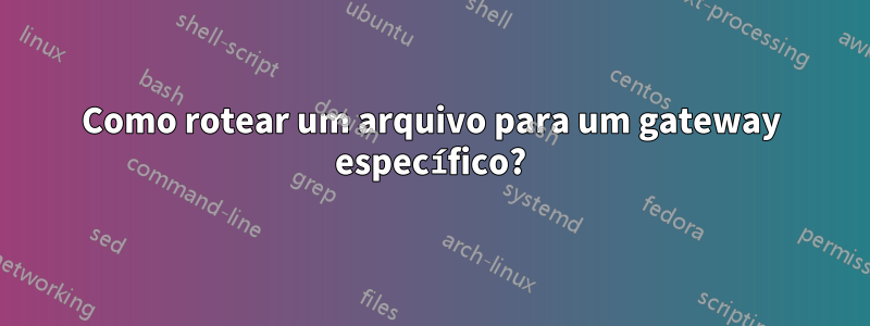 Como rotear um arquivo para um gateway específico?