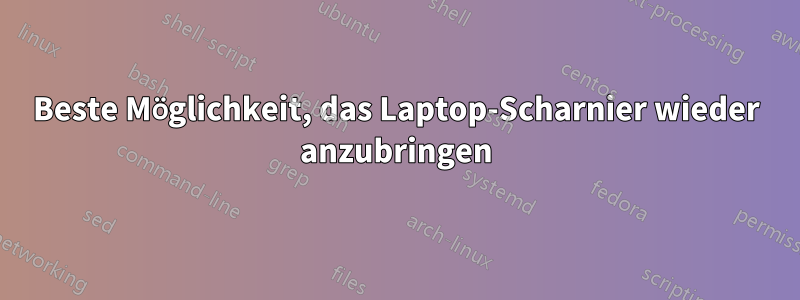 Beste Möglichkeit, das Laptop-Scharnier wieder anzubringen