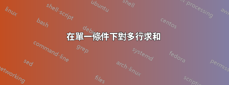 在單一條件下對多行求和