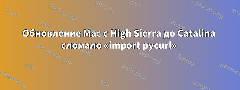 Обновление Mac с High Sierra до Catalina сломало «import pycurl»