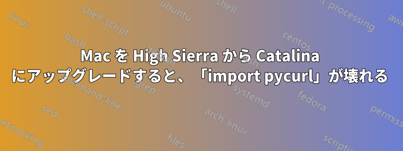 Mac を High Sierra から Catalina にアップグレードすると、「import pycurl」が壊れる