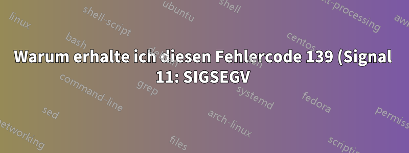Warum erhalte ich diesen Fehlercode 139 (Signal 11: SIGSEGV) und was kann ich dagegen tun?
