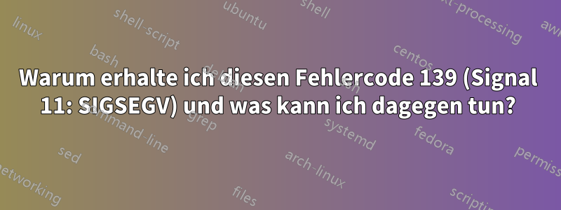 Warum erhalte ich diesen Fehlercode 139 (Signal 11: SIGSEGV) und was kann ich dagegen tun?