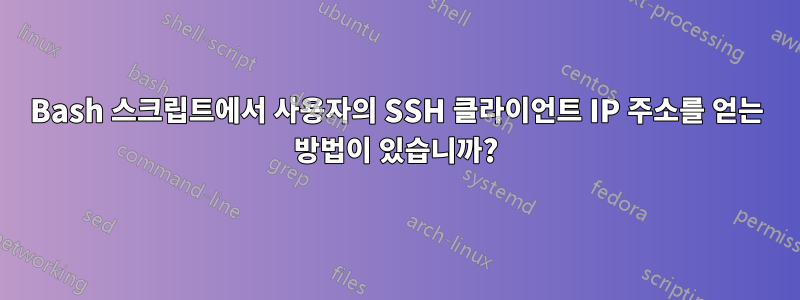 Bash 스크립트에서 사용자의 SSH 클라이언트 IP 주소를 얻는 방법이 있습니까?