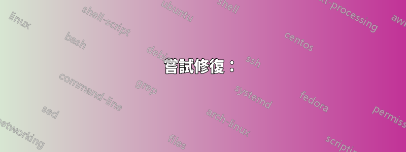 嘗試修復：