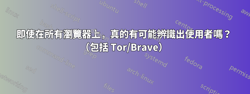 即使在所有瀏覽器上，真的有可能辨識出使用者嗎？ （包括 Tor/Brave）