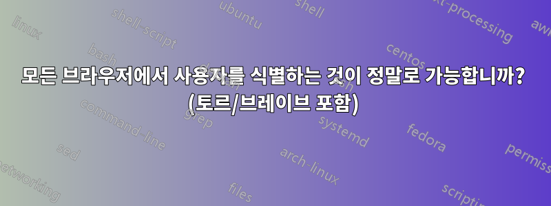 모든 브라우저에서 사용자를 식별하는 것이 정말로 가능합니까? (토르/브레이브 포함)